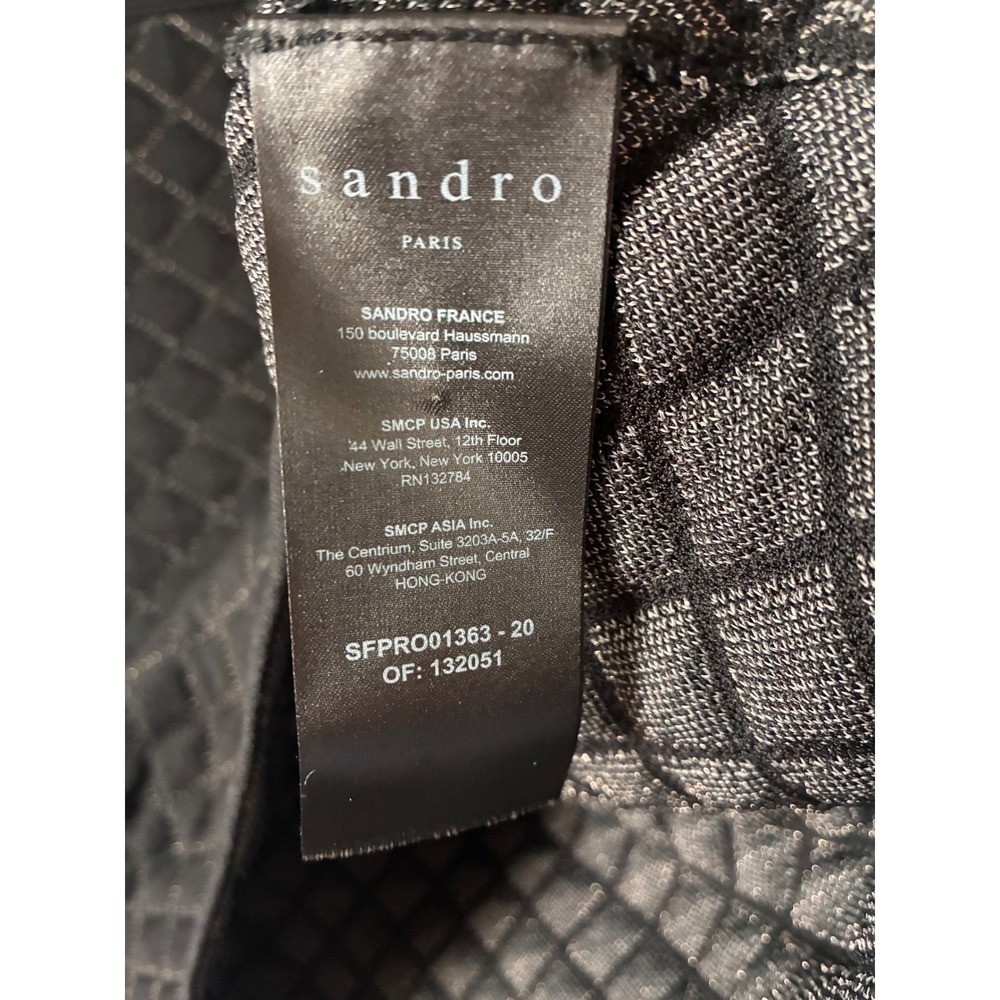 Sandro Many Quilted Lurex Knit Dress in Black NWT size 36 - Picture 8 of 10
